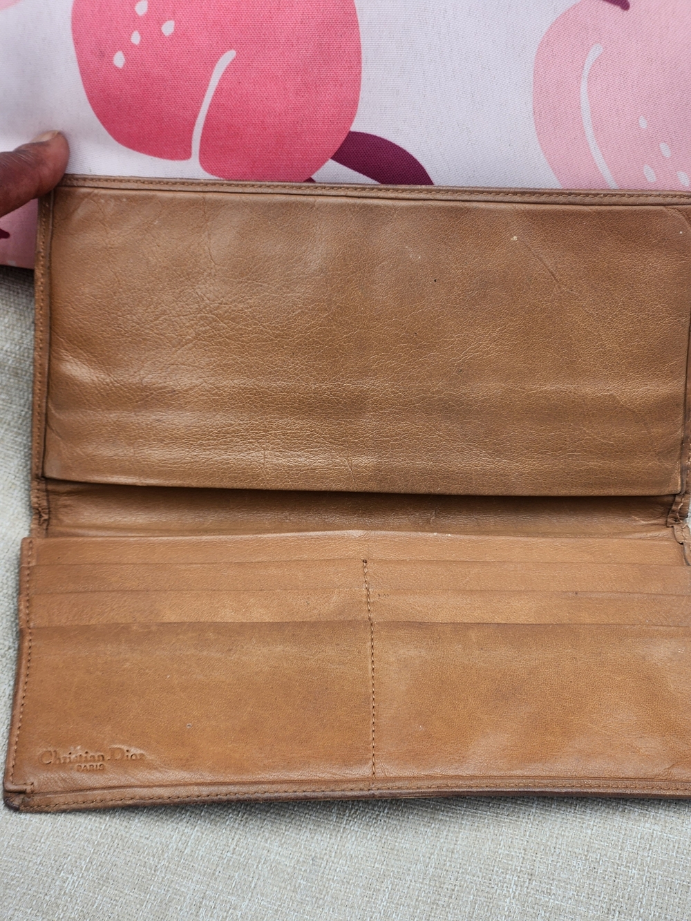 Authentic Christian Dior Beige and Brown Patterned VINTAGE Women's Clutch Wallet - Picture 5 of 14
